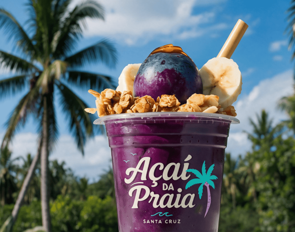 Branding e redes sociais do Açaí da Praia em Santa Cruz