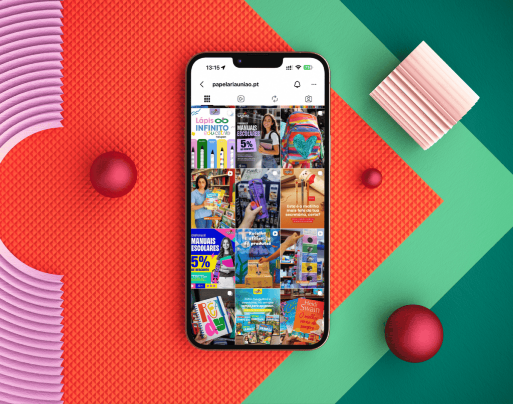 Design e redes sociais da Papelaria e Livraria União